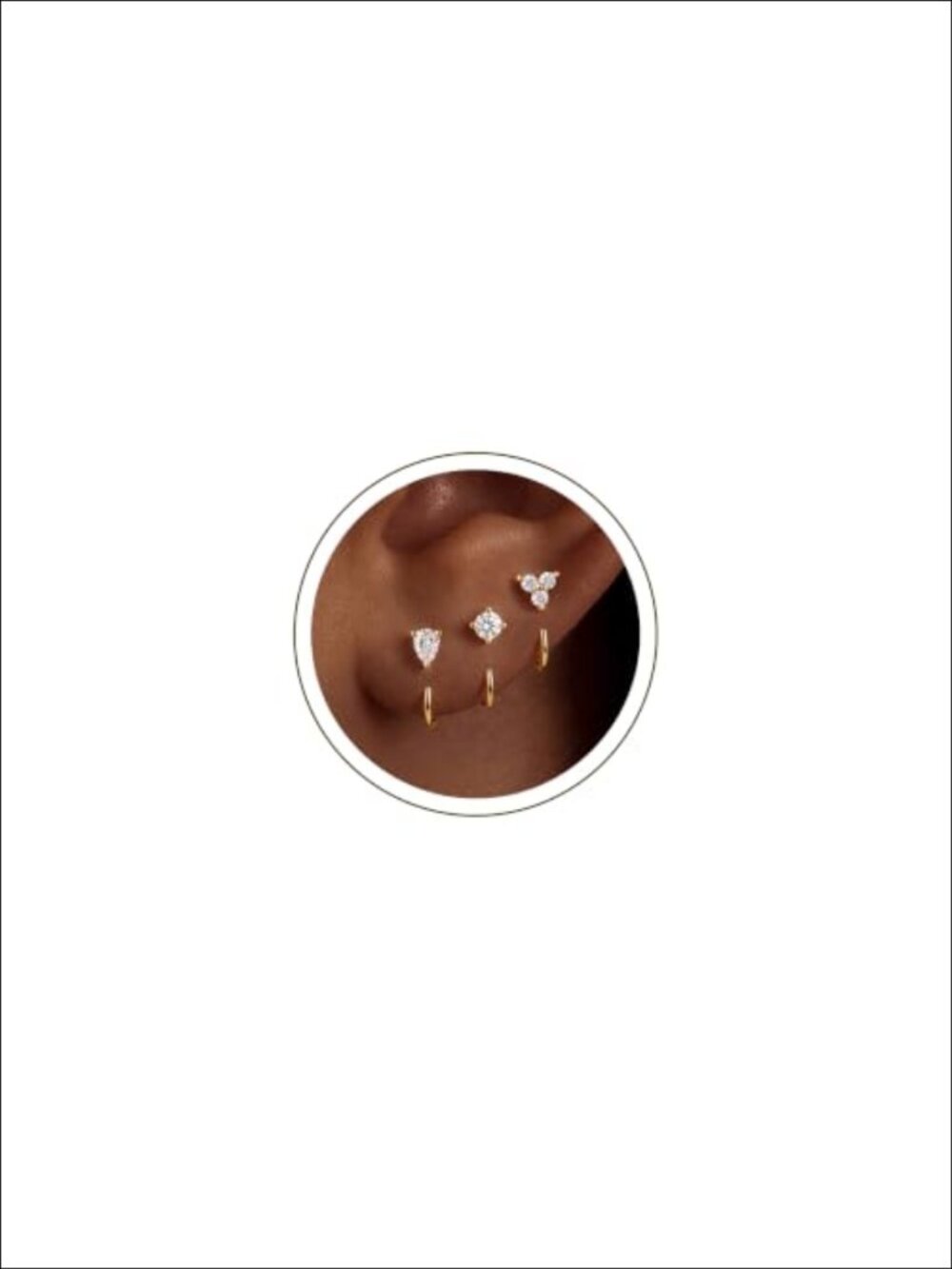14k Gold Plated Backless Half Hoop Huggie Earrings Set for Women